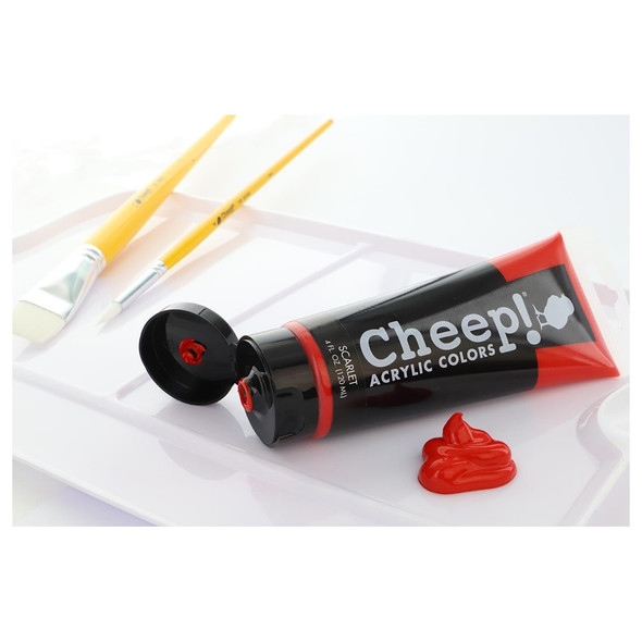 Cheep Acrylic Paint 4oz Tube Scarlet