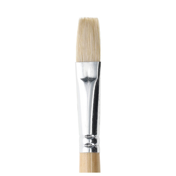 Pro Art Brush Hog Bristle White Bristle Flat #8