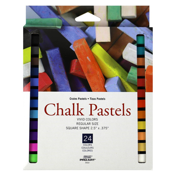 Pro Art Chalk Pastel Square Vivid Colors 24pc