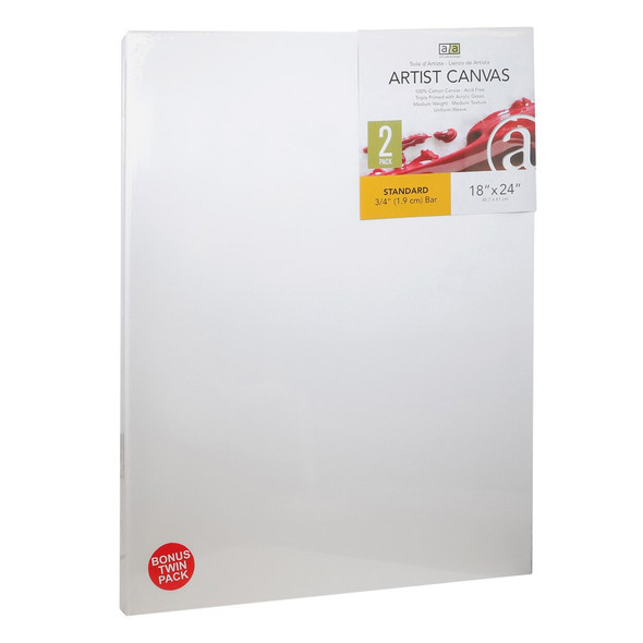 Art Advantage Artist Canvas Visual Edge 18 inch x 24 inch Twin Pack