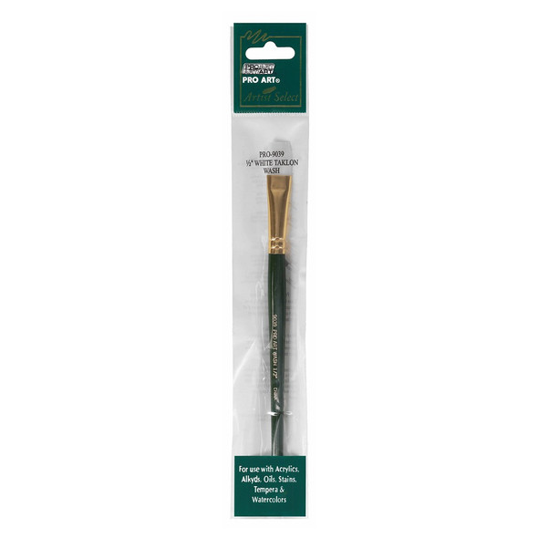 Pro Art Brush Artist Select White Taklon Wash 1/2 inch