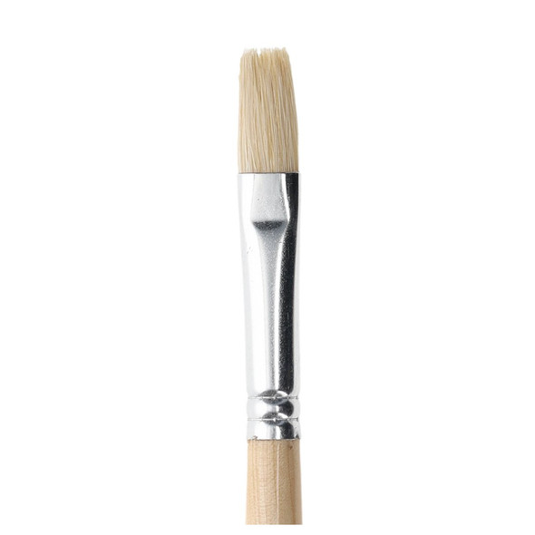 Pro Art Brush Hog Bristle White Bristle Flat #7