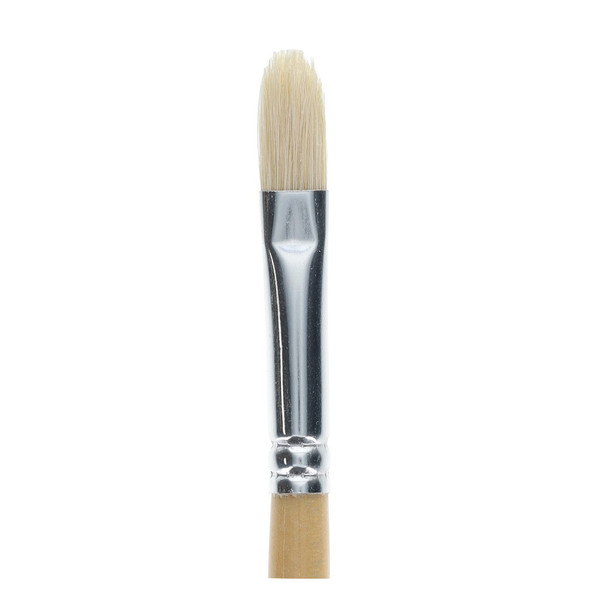 Pro Art Brush Hog Bristle White Bristle Filbert #6