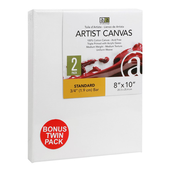 Art Advantage Artist Canvas Visual Edge 8 inch x 10 inch Twin Pack