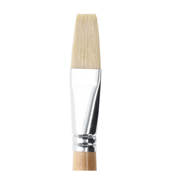 Pro Art Brush Hog Bristle White Bristle Flat #12