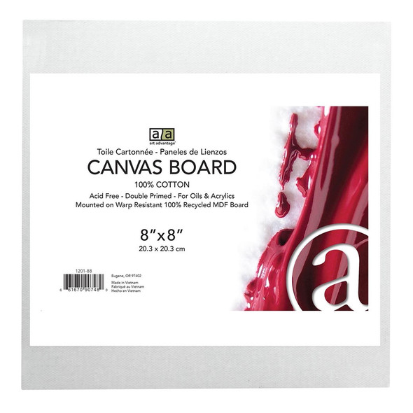 Art Advantage Canvas Board Recycled MDF 8 inch x 8 inch