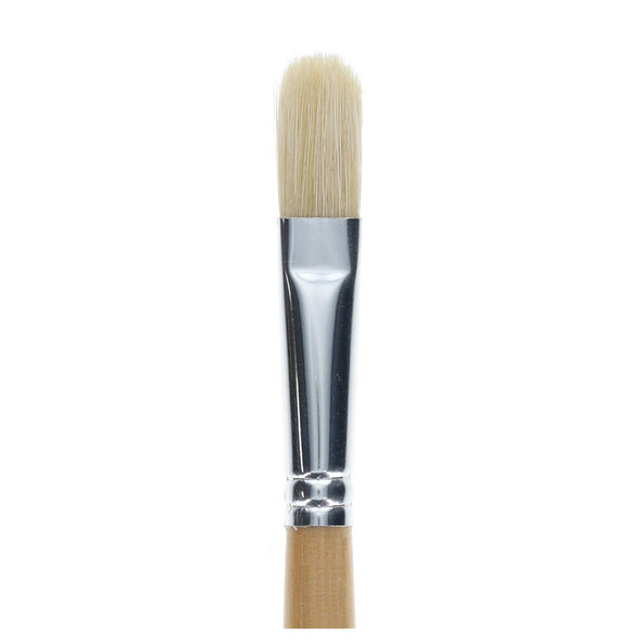 Pro Art Brush Hog Bristle White Bristle Filbert #8