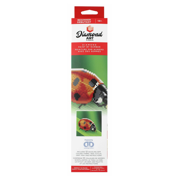 Diamond Art Kit Beginner 8 inch x 8 inch Ladybug