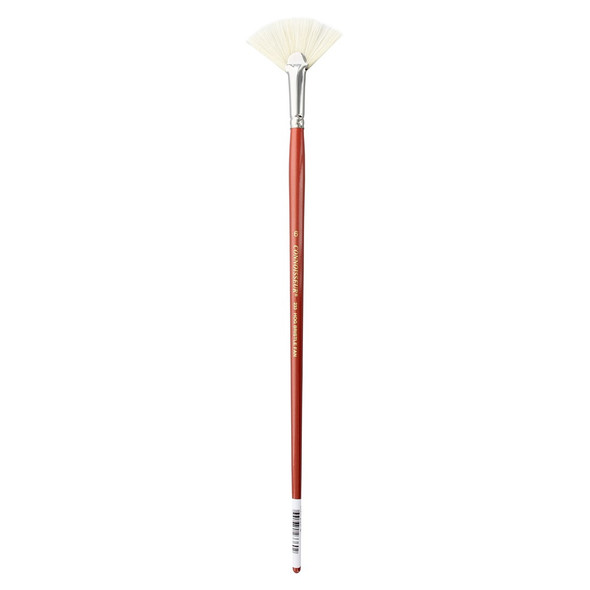 Connoisseur White Hog Bristle Brush Long Handle Fan #6