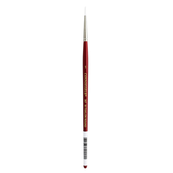 Connoisseur White Taklon Brush Short Handle Round 1