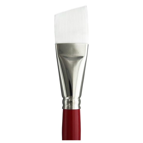 Connoisseur White Taklon Brush Short Handle Angular Wash 1 inch