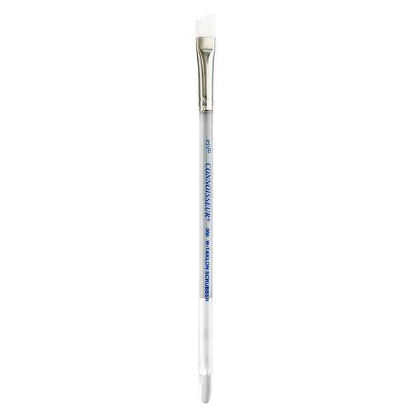Connoisseur White Taklon Brush Short Handle Scrubber 3/8 inch