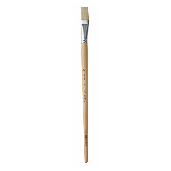 Pro Art Brush Hog Bristle White Bristle Flat #10