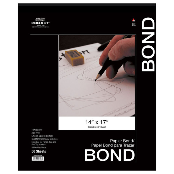 Pro Art Bond Pad 14 inch x 17 inch 16lb Acid Free 50pc