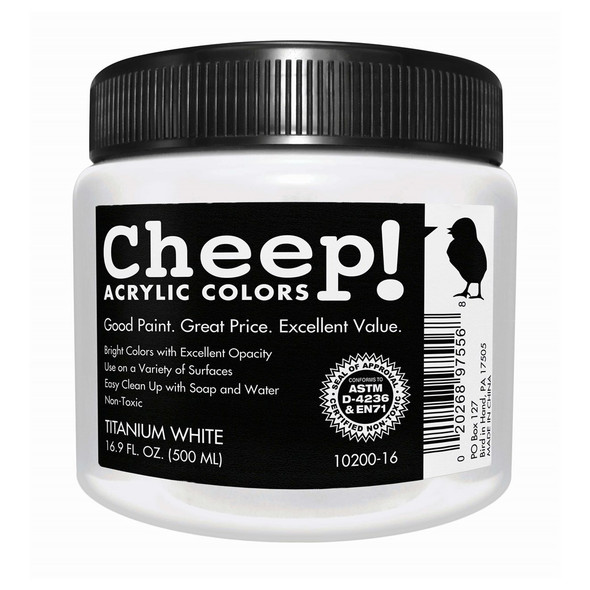 Cheep Acrylic Paint 16.9oz Jar Titanium White