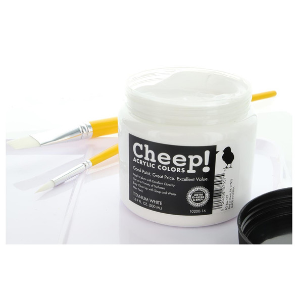 Cheep Acrylic Paint 16.9oz Jar Titanium White