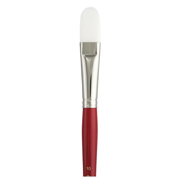 Connoisseur White Taklon Brush All Media Long Handle Filbert 10