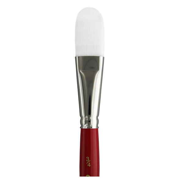 Connoisseur White Taklon Brush Short Handle Oval Wash .75 inch