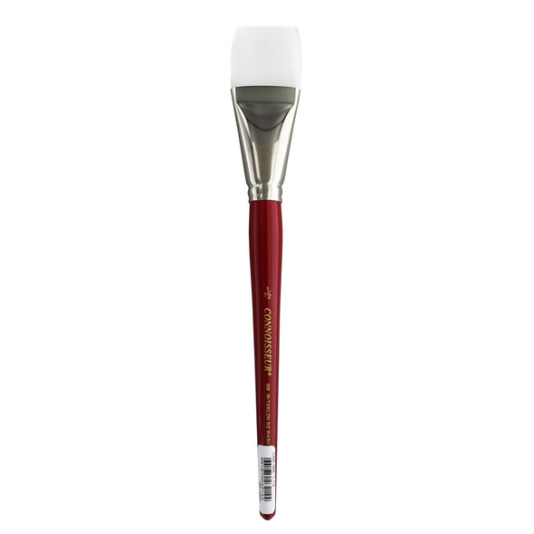 Connoisseur White Taklon Brush Short Handle Square Wash 1.5 inch