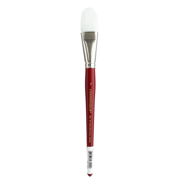 Connoisseur White Taklon Brush Short Handle Oval Wash 1 inch