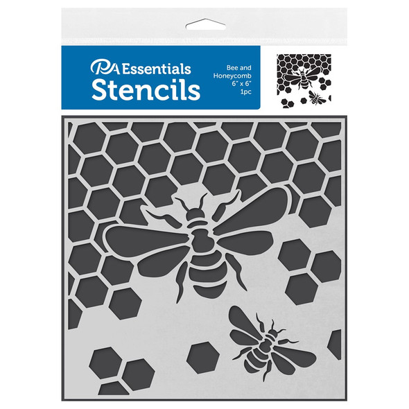 PA Essentials Stencil 6 inch x 6 inch Bee and Honeycomb