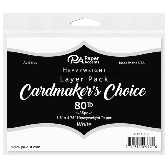 Paper Accents Cardstock Pack Cardmakers Choice 3.5 inch x 4.75 inch Layer 80lb White 25pc