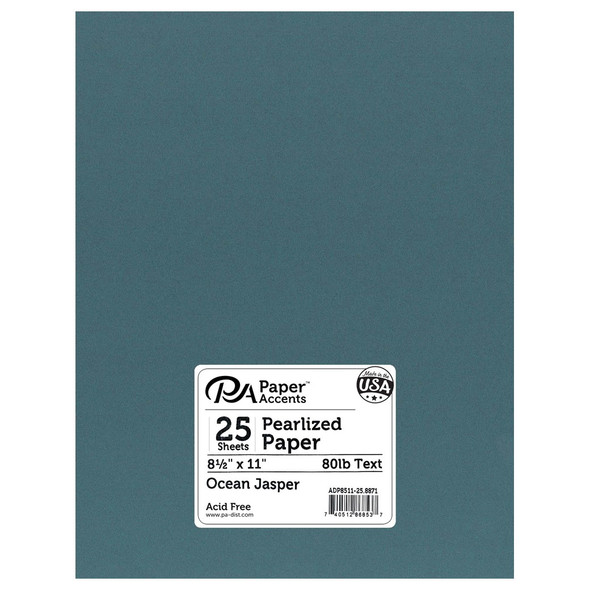 Paper Accents Paper Pearlized 8.5 inch x 11 inch 80lb Ocean Jasper 25pc