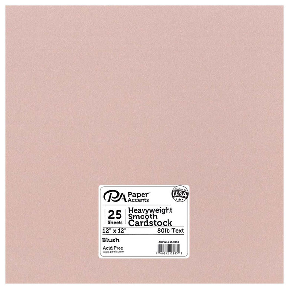 Paper Accents Paper Pearlized 12 inch x 12 inch 80lb 25pc Blush