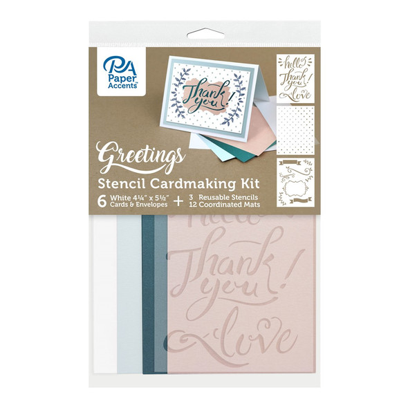 Paper Accents Cardmaking Kit With Stencils Greetings 27pc