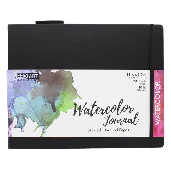 Pro Art Premier Watercolor Journal 8.5 inch x 11 inch Natural 140lb Cold Press 24 Sheets