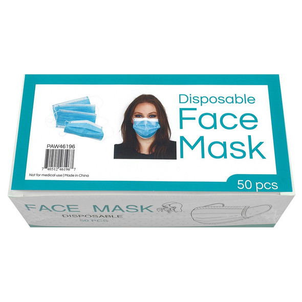PA Essentials Face Mask Disposable 50pc Box