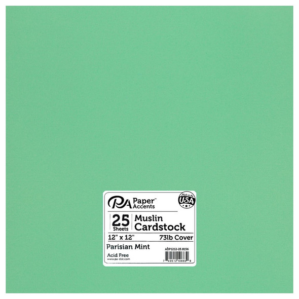 Paper Accents Cardstock 12 inch x 12 inch Textured 73lb Parisian Mint 25pc