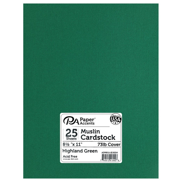 Paper Accents Cardstock 8.5 inch x 11 inch Textured 73lb Highland Green 25pc