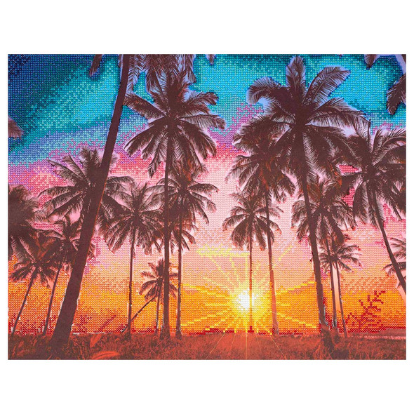 Diamond Art Kit Advanced 20 inch x 16 inch Palm Sunset