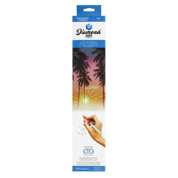 Diamond Art Kit Advanced 20 inch x 16 inch Palm Sunset