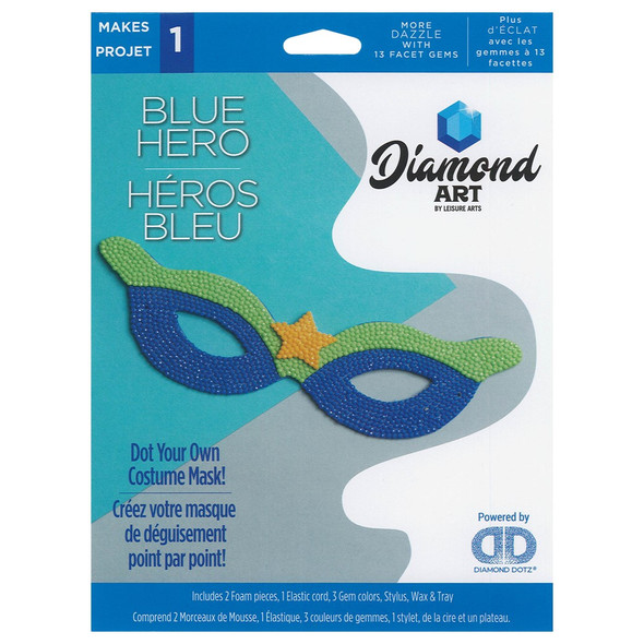 Diamond Art Kit Mask Costume Foam Blue Super Hero