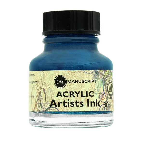 Manuscript Dip Pen Acrylic Artists Ink 30ml Turquoise