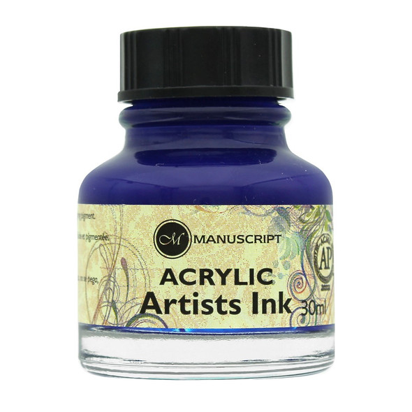 Manuscript Dip Pen Acrylic Artists Ink 30ml Ocean Blue