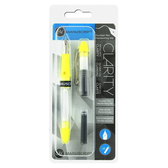 Manuscript Cartridge Pen Fountain Clarity Iridium Nib Yellow