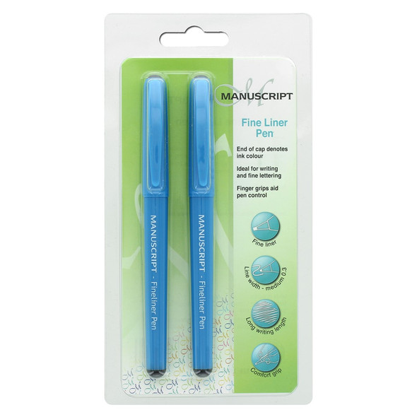 Manuscript Fine Liners Twin Pack Black