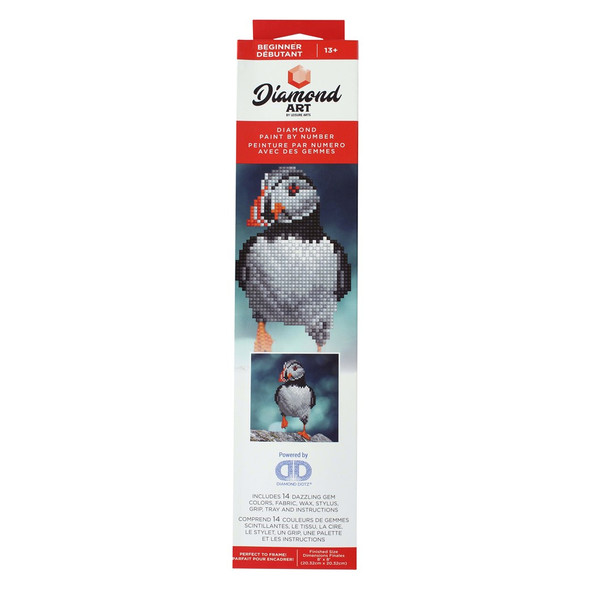 Diamond Art Kit Beginner 8x8 inch Puffin