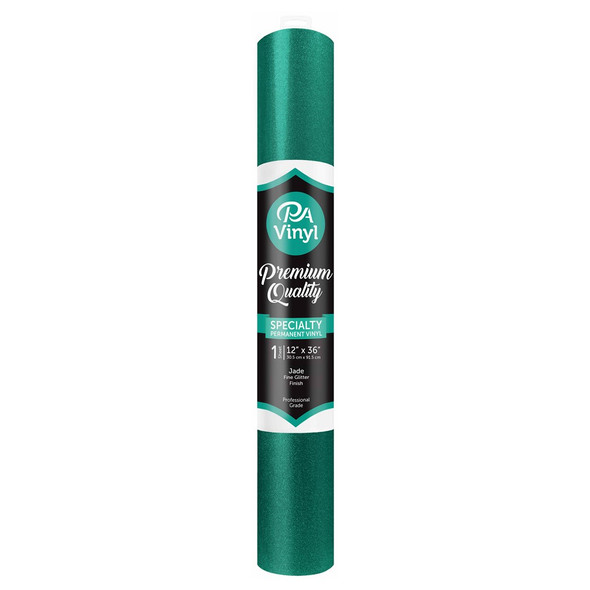 PA Vinyl Permanent Roll 12 inch x 36 inch Fine Glitter Jade