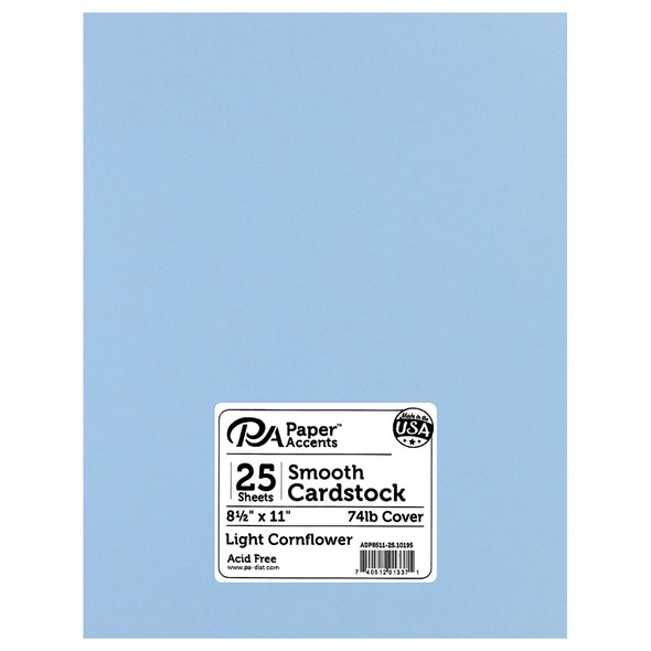 Paper Accents Cardstock 8.5 inch x 11 inch Smooth 74lb Light Cornflower 25pc