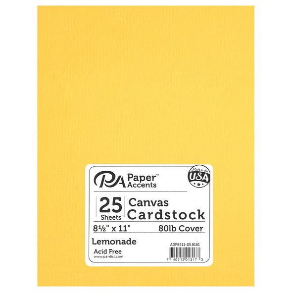 Paper Accents Cardstock 8.5 inch x 11 inch Canvas 74lb Lemonade 25pc