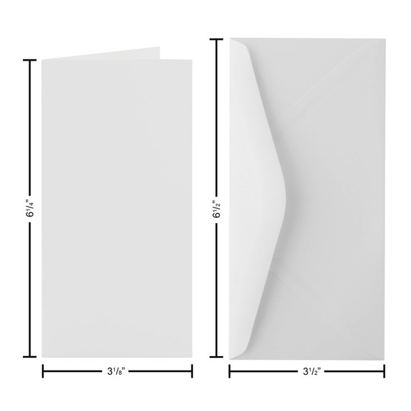 Paper Accents Card and Envelopes 3.125 inch x 6.25 inch Slimline Smooth 100lb Solar White 10pc