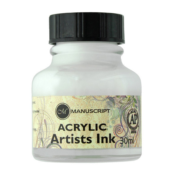 Manuscript Dip Pen Acrylic Artists Ink 30ml White