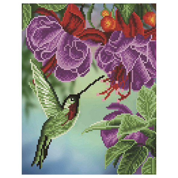 Diamond Art Kit Moderate 11 inch x 14 inch Hummingbird