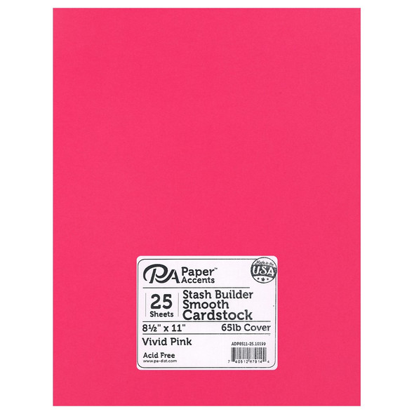 Paper Accents Cardstock 8.5 inch x 11 inch Stash Builder 65lb Vivid Pink