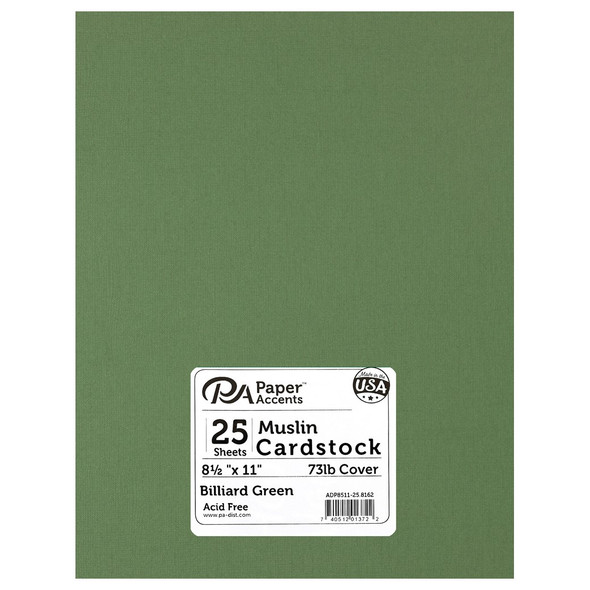 Paper Accents Cardstock 8.5 inch x 11 inch Textured 73lb Billiard Green 25pc