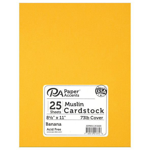 Paper Accents Cardstock 8.5 inch x 11 inch Muslin 73lb Banana 25pc